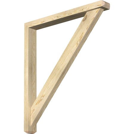 Ekena Millwork Traditional Craftsman Rough Sawn Bracket w/ Offset Brace, Douglas Fir, 4"W x 34"D x 38"H BKT0402X34X38TRA04RDF